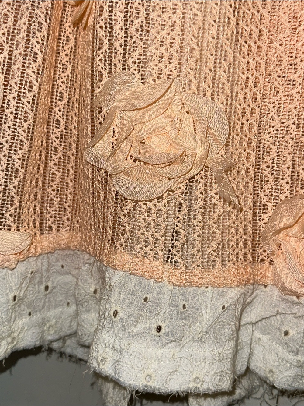 POL Peach and White Lace Embroidered Jacket - Picture 6 of 8
